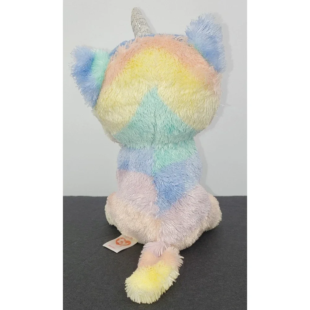 Lot Of 2 Ty Beanie Boos Heather The Cat And Dotty The Rainbow Leopard 6